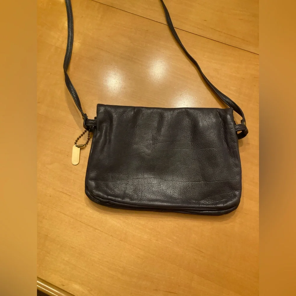Vintage Charcoal Victoria Leather Co USA Shoulder Bag Soft Leather Purse